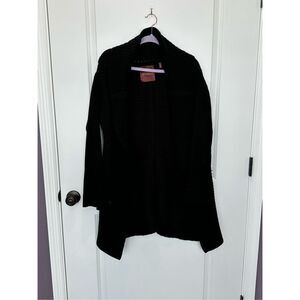 525 American Black Open Front Long Cardigan Size Large
